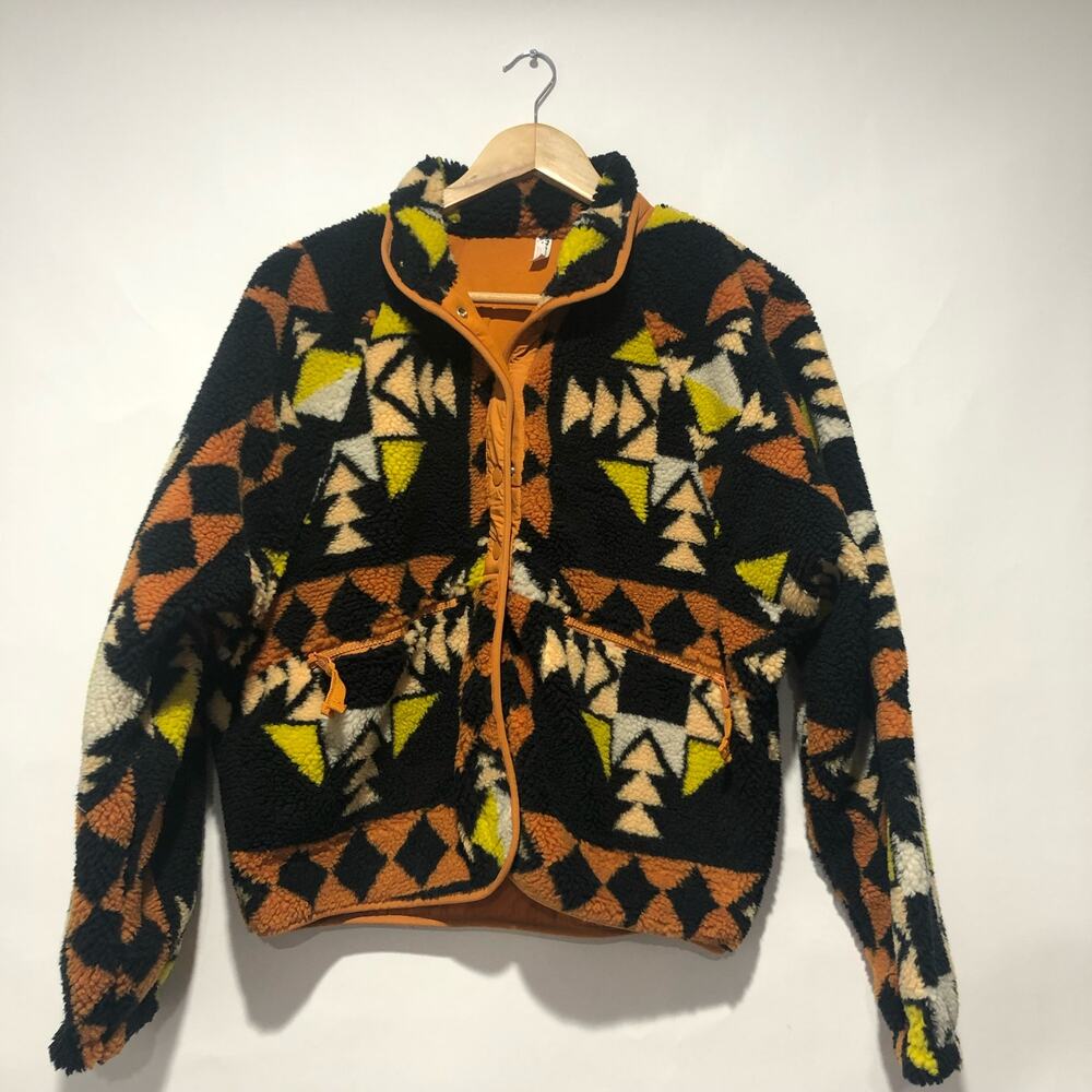 NEW Free People Hit The Slopes Printed Fleece Jacket Size S - Picture 6 of 14